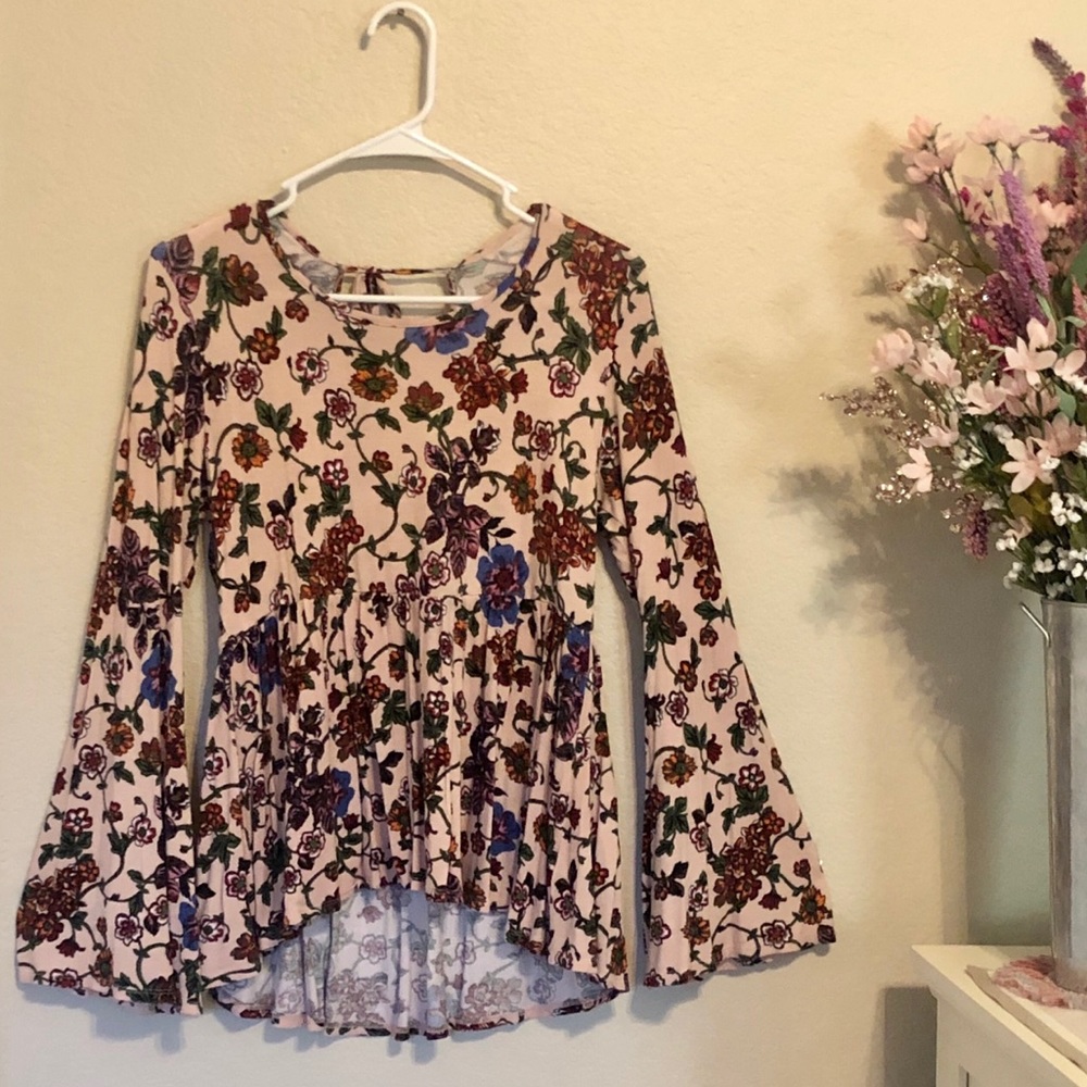 Charming Charlie Boho Peplum Floral Top